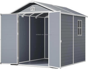 Sala de herramientas de almacenamiento de jardín al aire libre 8*10 pies casa móvil prefabricada garaje gazebos techo de metal de aluminio al aire libre poste cobertizo de Granero - Product Image 1