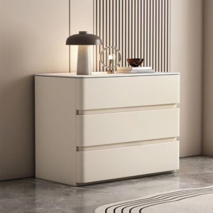 Mesa <span class=keywords><strong>de</strong></span> <span class=keywords><strong>Noche</strong></span> Moderna <span class=keywords><strong>de</strong></span> Madera <span class=keywords><strong>de</strong></span> Pino con <span class=keywords><strong>Tres</strong></span> <span class=keywords><strong>Cajones</strong></span> y Tiradores Ocultos, Resistente a los Arañazos, para Almacenamiento en la Sala <span class=keywords><strong>de</strong></span> Estar - Product Image 1