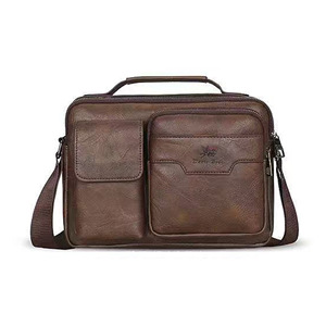 New Fashion Design PU Leather Men's Single-Shoulder Crossbody Messenger <b>Bag</b> Large Capacity High-end Casual Waterproof Durable - Product Image 6
