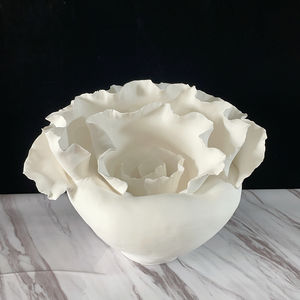 Jarrones de Flores de Cerámica Blanca Nórdica, Estilo Chino Moderno Único, Esmaltados y Mate, para Decoración del Hogar y Oficina - Product Image 1