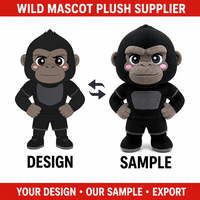 Maßgefertigte Plüsch-Gorilla-Maskottchenfigur Stehende Puppe Weiches Wildtier OEM ODM Kundenspezifisches Design
