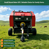 Presse à balles ronde mini homologuée CE 870, machine à ensiler le foin agricole, balles de 61 cm de diamètre pour les stations d'élevage en Australie