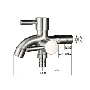 304不锈钢双双插座花园户外龙头阀门水龙头