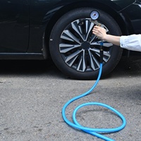 Tuyau d'air hybride PU 3/8 x 50 pieds - Tuyau pneumatique flexible haute résistance avec raccords rapides 300 PSI pour usage automobile et de garage