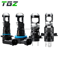 Lampu Depan TGZ untuk Mobil, Bohlam LED Kendaraan H4 H7 HB4, Lampu Proyektor 64W IP67, Kipas Pendingin 12-60V, H11 9005
