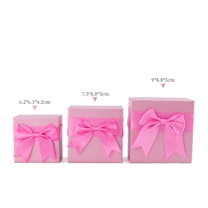Custom Logo Ribbon Bow Jewelry <b>Box</b> Simple Modern Style Rectangle Paper Case for <b>Earrings</b> Necklaces Organizing Storage - Product Image 6