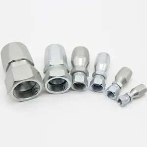 Carbon Steel Female Swivel Threaded 100R1AT 100R2AT BSP Reusable Hydraulic Hose Fittings