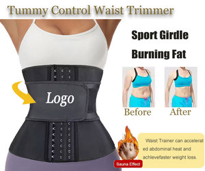 Ceinture de compression en latex pour femme, corset amincissant pour l'entraînement, gaine de contrôle du ventre pour la perte de poids, avec 9 baleines en acier - Product Image 2