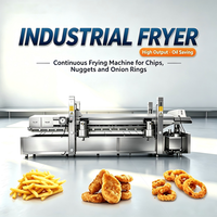 Friteuse industrielle à bande continue pour frites, rouleaux thaïlandais, empanadas au poulet et frites à la française