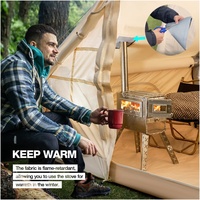 Tente gonflable de luxe 12 places en coton TC imperméable avec hublot et port pour poêle, idéale pour le camping, les événements, les fêtes et les cabanes.