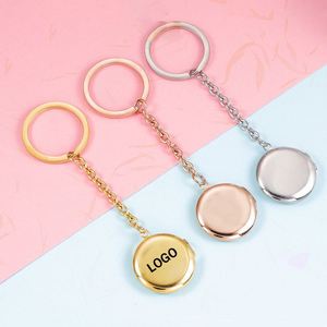 <b>Customized</b> Vintage <b>Key</b> Chain Stainless Steel Pocket Gold Plating Laser Engraved Logo for Remembering Friends - Product Image 1