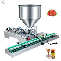 Machine de remplissage automatique de table à pompe à piston pour confiture, miel, crème cosmétique, shampoing, ketchup, lotion, pâte avec convoyeur