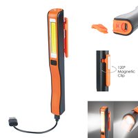 Lampe de travail LED rechargeable avec logo personnalisé, lampe torche COB avec clip magnétique, charge USB, lampe de poche, lampe d'inspection