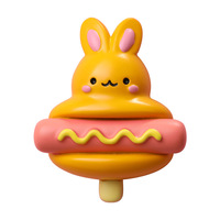 Homme troisième génération lapin aimant de réfrigérateur gros dessin animé personnalité créative résine bricolage