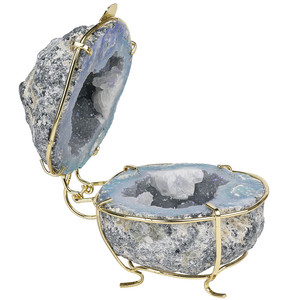 High Quality fengshui healing geode crystals cluster gemstone raw crystal natural agate geode gift ring box for home decoration
