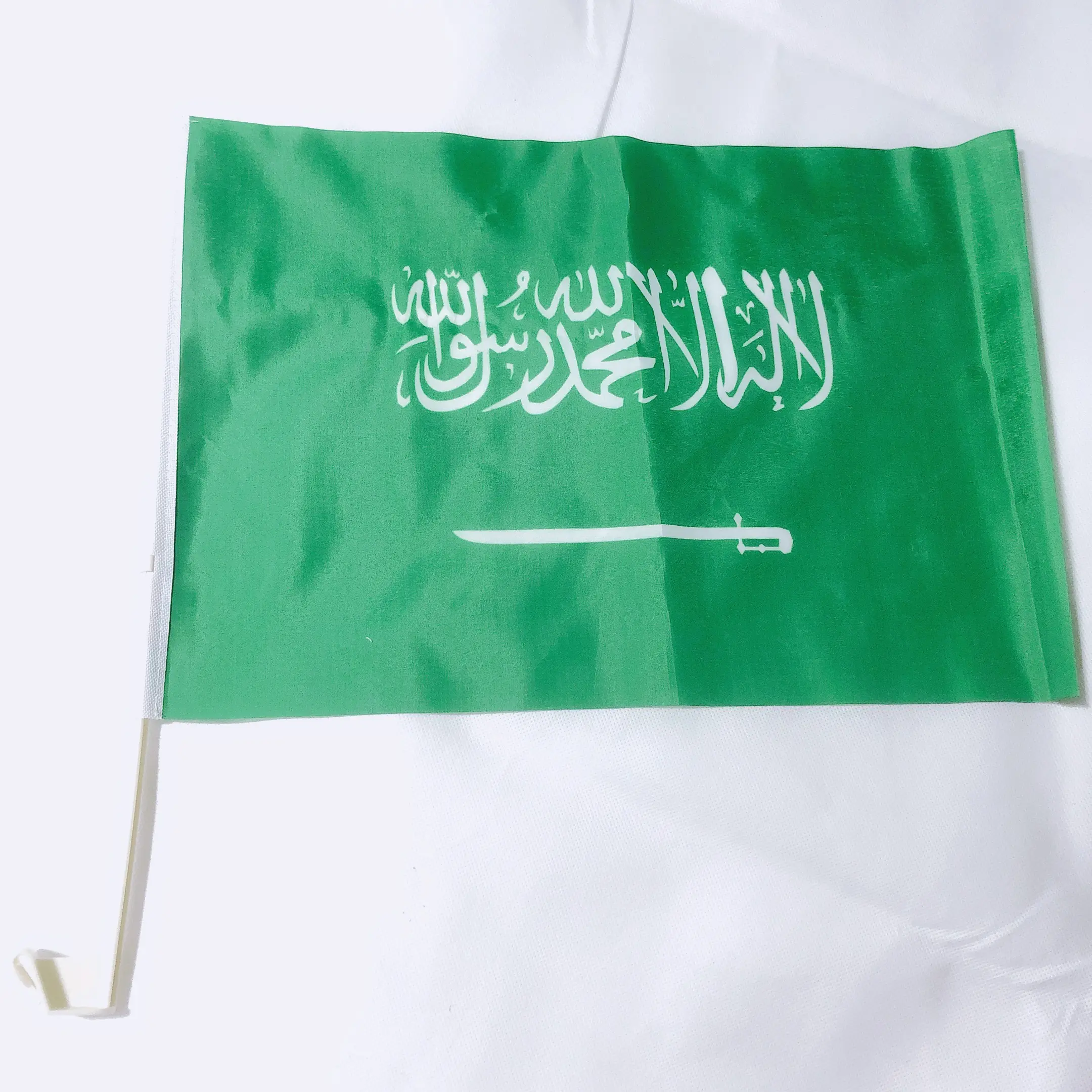 Wholesale stock saudi arabia national day flag saudi arabia car flag saudi flag for car
