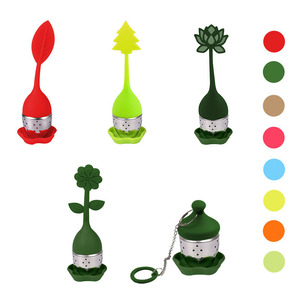 Infuseur à thé créatif en forme de feuille en silicone et acier inoxydable 304 sur mesure, filtre/infuseur à thé domestique. - Product Image 5