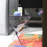 Canapé acrylique table d'appoint salon table basse géométrique transparente petit appartement table de chevet simple