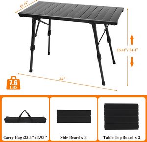 High Quality <b>Outdoor</b> Aluminium <b>Table</b> Camping Folding Portable Lifting Picnic BBQ IGT Tactical Folding <b>Table</b> - Product Image 2