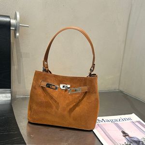 Sac à main Ando en cuir de vache véritable, petit sac à main pour femme, finition suédée, poignée supérieure, sac bandoulière - Product Image 3