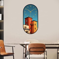 Horloge murale silencieuse en plastique, style abstrait, pour la maison, sans tic-tac, décoration murale moderne, ornement pour appartement, décoration murale artistique