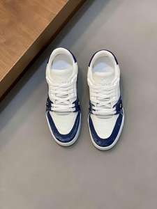 Customizable Logo Men's White &amp; Blue <strong>Basketball</strong> Style Low Top <strong>Shoes</strong> | Trendy Daily Walking Sneakers - Product Image 5