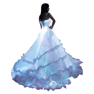 Alibaba China wholesale elegant wedding dress bridal gown light up luminous wedding dress mermaid