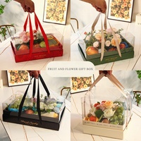 Kerst Roos Vlinder Leeg Transparant Deksel Gegolfd Fruit Bloem Verpakking Fruit Bloem Geschenkdoos Met Doorzichtig Deksel