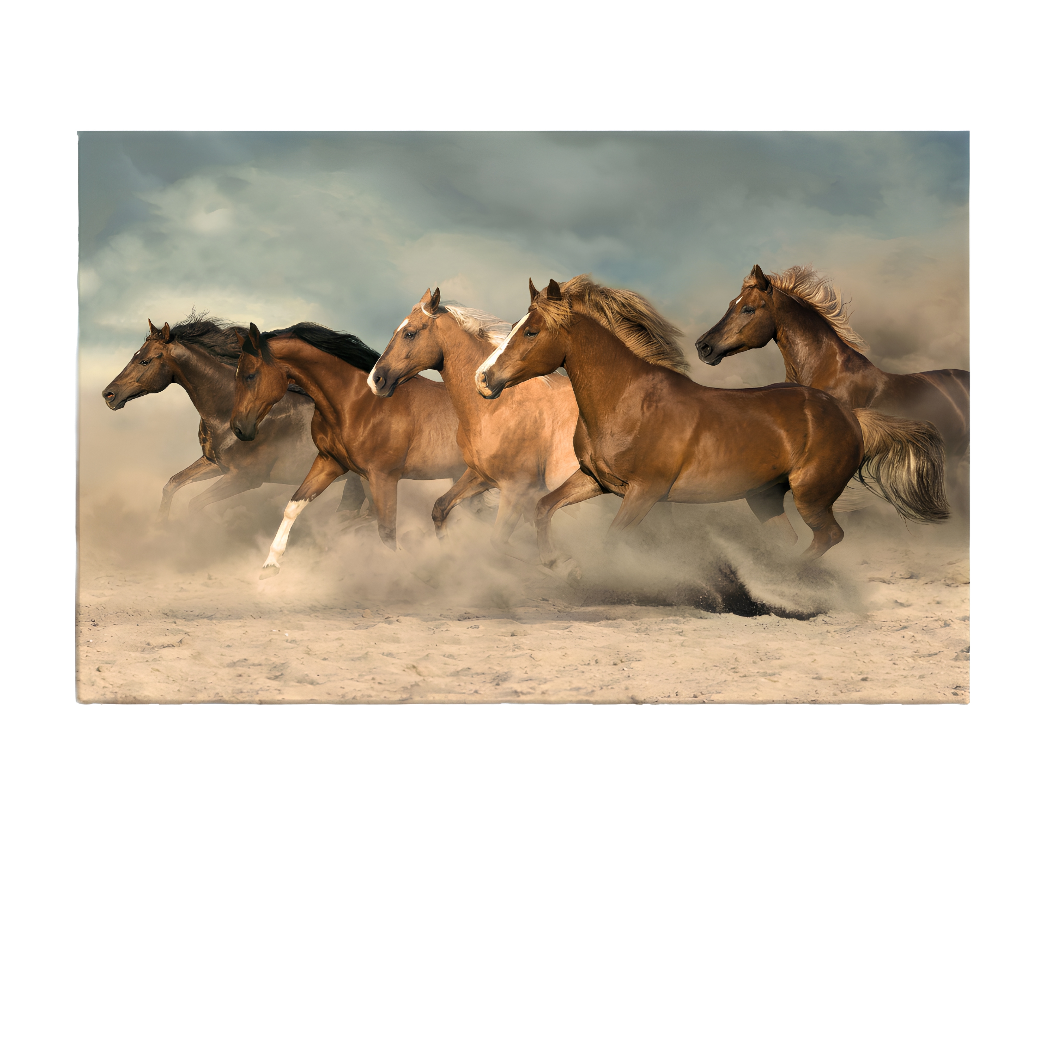 8 Running Horse Painting - Modern Framed Wall Art Decor