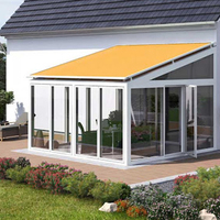 Auvent motorisé pliable en polyester, cadre en aluminium, télécommande, couverture de toit