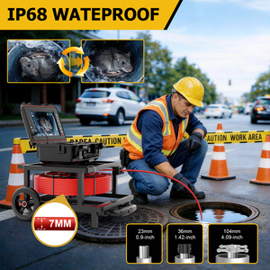 Caméra d'inspection vidéo pour canalisations d'égout et de plomberie, localisateur 512 Hz, auto-nivelante, 1080P, DVR 32 Go, câble de 7 mm, <span class=keywords><strong>endoscope</strong></span> de pipeline 50 m - Product Image 5