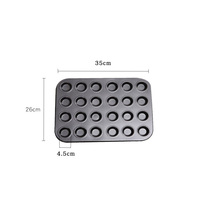 Moule à mini-muffins 24 cavités antiadhésif en acier au carbone pour cupcakes