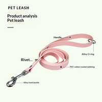 Correa para Perro Recubierta de Goma PVC, Impermeable, Antideslizante, para Entrenamiento de Mascotas con Giro de 360 Grados °   Gancho Giratorio para Artículos de Lujo para Mascotas