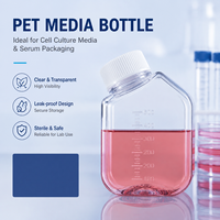 Bouteille de culture cellulaire stérile en plastique PET de 500 ml, flacon de réactif de laboratoire pour le stockage de milieux de culture de sérum, OEM ODM
