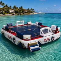 Plateforme flottante gonflable OEM pour terrain de football aquatique, château flottant pour complexes hôteliers, parcs aquatiques et entreprises de location d'événements en extérieur
