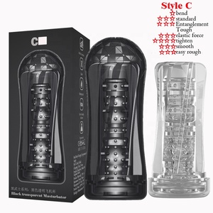 Tazza di masturbazione nera trasparente per uomo massaggio alla fica masturbatore maschile Solo <span class=keywords><strong>Play</strong></span> stimolazione figa Stroker prodotti per adulti per uomo - Product Image 4