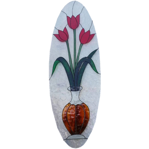 Buntglas-Türeinsätze aus Aqualite-Glas mit klarem Teil zur Befestigung im Inneren der Tür - Product Image 3
