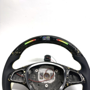 Volant en tissu sergé 3K C63 pour W205 C43 C180 C200 C250 C300 AMG 2014-2018 Prêt à être expédié - Product Image 4