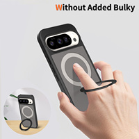 Coques de téléphone portable magnétiques orange avec support rotatif à 360° en métal, coque transparente mate pour Google Pixel 6A 7A 8A 9A 10 Pro Xl