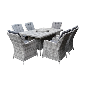 Gran oferta, ocio al aire libre, marco de aluminio, ratán, 6 sillas, juego de comedor, mesa de comedor Rectangular, sillas para usar, muebles de exterior calientes - Product Image 5