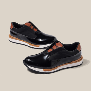 Chaussures décontractées pour hommes, baskets en cuir de vache véritable, design personnalisé, respirantes, tendance mode pour hommes - Product Image 6