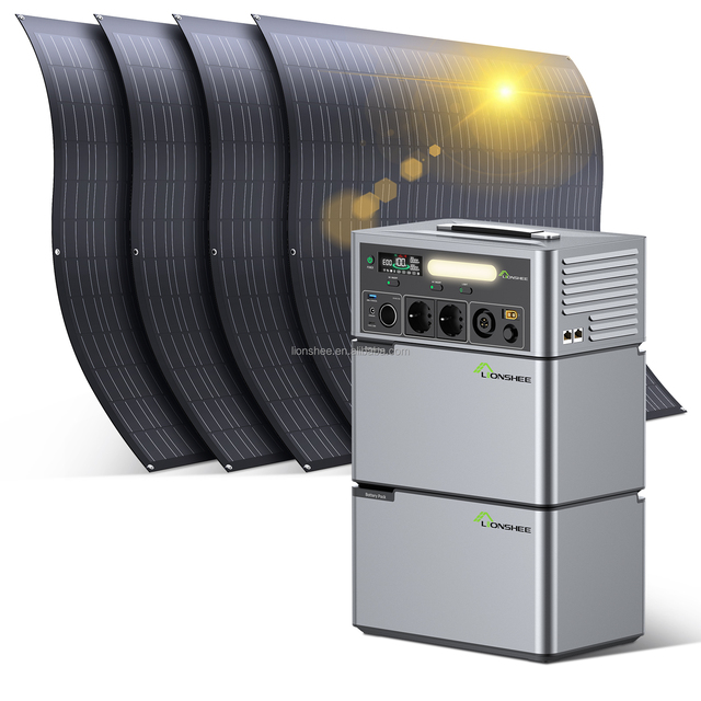 2500W Portable Power Station Stackable External 1024WH Battery 220W Flexible Panel Solar Generator