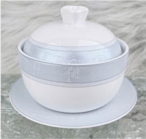 Ensemble de tasses en porcelaine fine pour hôtel, bord argenté, motif marbré, design moderne, durable, compatible lave-vaisselle et micro-ondes, couvercle à charnière, cadeau en céramique - Product Image 2