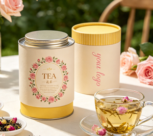 Boîte cylindrique en papier kraft écologique personnalisée avec couvercle en aluminium et doublure anti-humidité pour contenants de thé aux herbes et de café - Product Image 3
