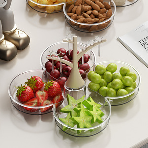 Round Glass Fruit Platter With <b>Star</b> <b>Tree</b> Stand <b>For</b> Party Snacks And Desserts Display - Product Image 1