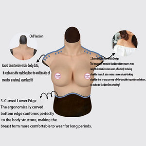 Prótesis de Senos de Silicona Realistas con Diseño de Cuello Alto, Talla B-H, para Travestis, Sissies, Transgénero y Transexuales - Product Image 3