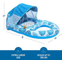 Lit flottant gonflable avec auvent amovible, chaise longue flottante pour piscine, tapis flottant gonflable pour l'eau