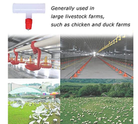 Kit de sucettes d'eau pour volaille, mamelon d'eau de poulet automatique avec trousse d'eau à Tee pour volaille, poulpe et canard