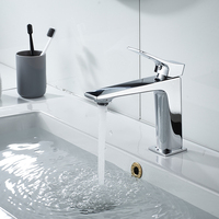 Robinet de lavabo carré contemporain Momali, mitigeur de salle de bain à poignée unique, robinet de lavabo en laiton massif pour hôtel et chambre