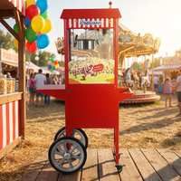Machine à Popcorn Commerciale d'Extérieur Professionnelle avec Chariot et Machine à Barbe à Papa